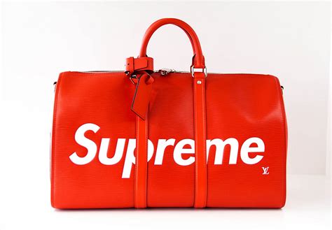 suprm x lv duffle bandouliere bags|supreme bandouliere 55 price.